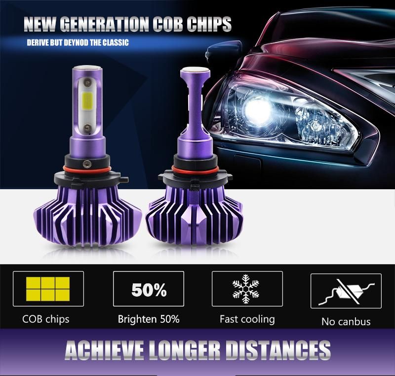 High Quality S9 LED Headlight COB Chip LED Car Headlight Diode Bulbs H1 H7 H4 LED H8 H11 Hb3 9005 Hb4 9006 Far Middle Beam Farol LED Lamp Car LED