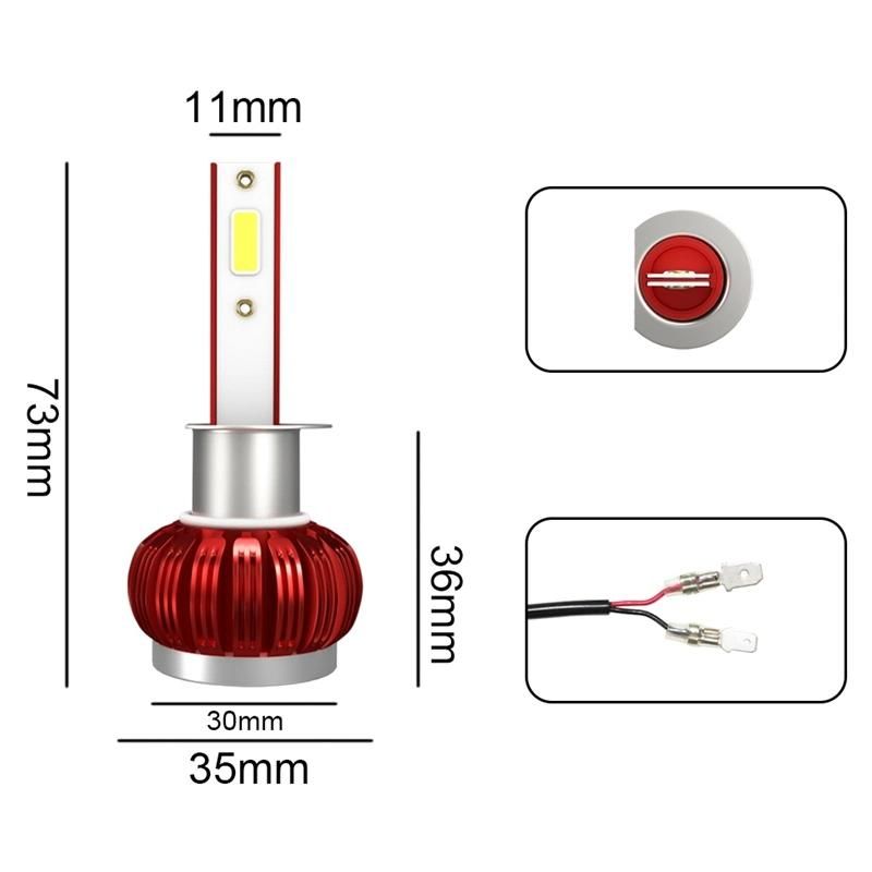 Super Bright Red Colour Design Auto Bulb K1 H1h7h3h8h13 Lights 9005 9006 LED Car Light