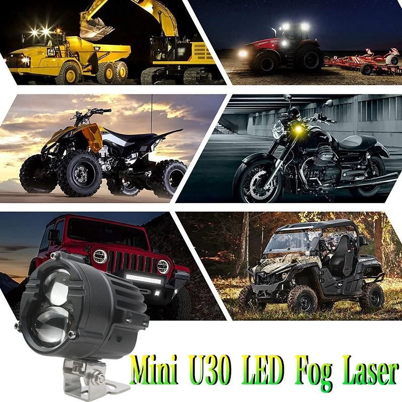 LED Mini U30 Super Bright Double Lens Spotlight 6000K High Beam Low Beam Lights 70W 14000lm Csp Fog Lamps Spotlights Bulbs