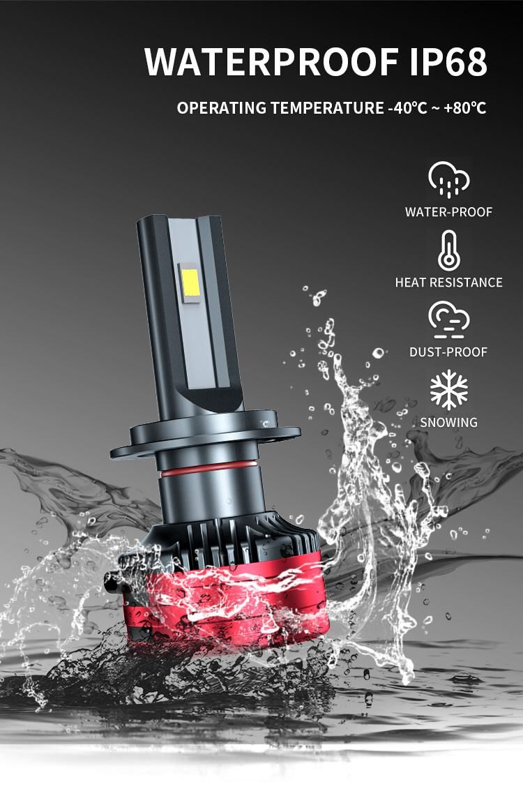 Super Bright F6 LED Headlight H7 3570 H1 H11 9005 9006 H7 55W 25000lm 9-30V LED Headlight Bulb