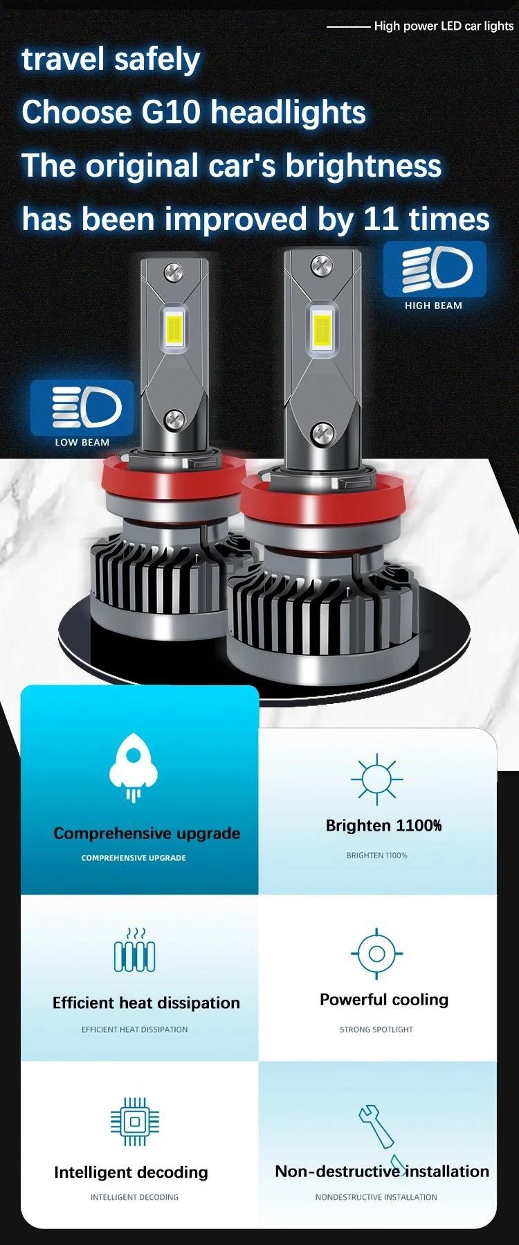 Super Bright High Low Beam 20000lm 110W 9005 Hb3 H1 H11 880 LED Headlight Bulbs H7 H4 Auto Car G10 H4 H7 LED Headlight