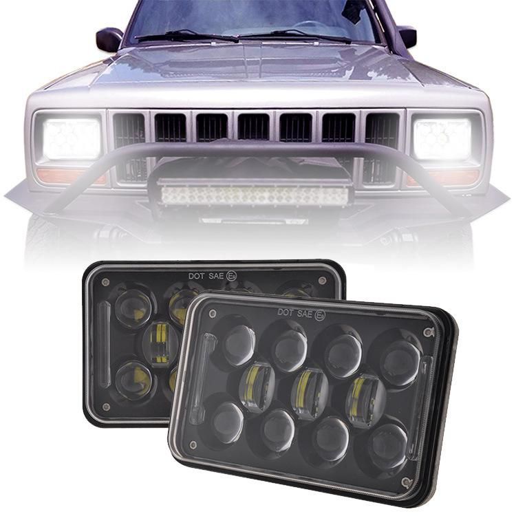 Sealed Beam LED Headlights with High Low Beam Replacement for Jeep Jk Ford Truck 4X6 Inch 60W LED Headlights DRL