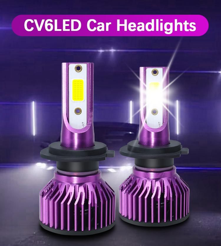 Carolyn V6 LED Auto Headlight H4 H7 H11 12V 6000K Car Light Bulbs 9005 9006 H13 Laser Light for off Road Car Truck