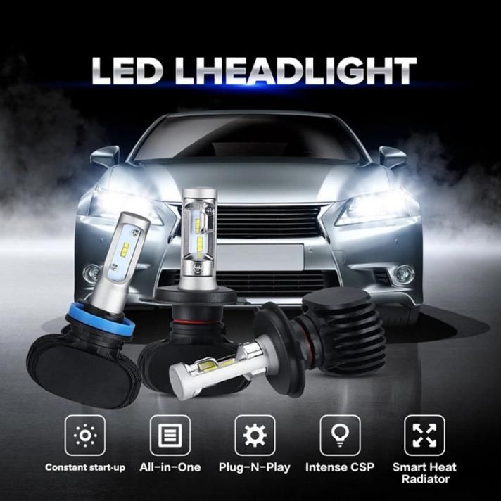 Auto LED Headlight S1 H4 Waterproof Auto LED Car Light 72W 8000lm Auto Headlamp Bulb H1 H3 H4 H7 H11 880 9005 9006 9007