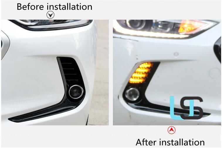 Daytime Running Light Modification Front Fog Lamp for Hyundai Elantra