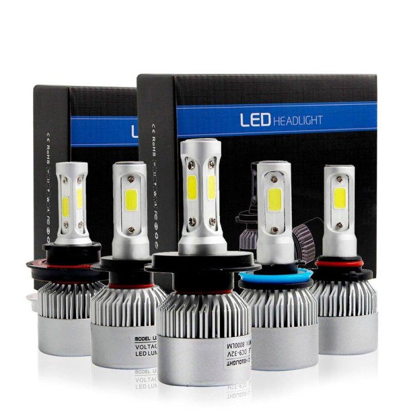 Manufacture 2PCS S2 H7 H4 LED Bulb Car Headlight H11 H1 H13 H3 H27 9005/Hb3 9006/Hb4 9007 Hi-Lo Beam 72W 8000lm Auto Headlamp LED Headlight