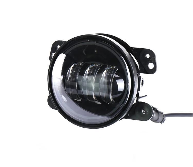 4 Inch 30W Round LED Fog Light Black LED Passing Auxiliary Lights Fog Lamp for Jeep Wrangler Jk Tj Grand Cherokee