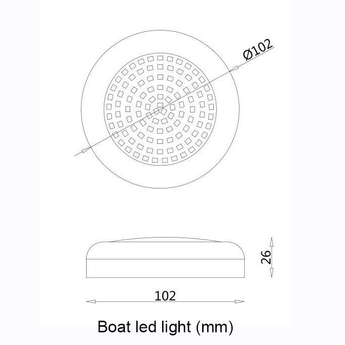 4" 12V Waterproof LED Boat Interior Light Stern Transom Lights for Boat Deck