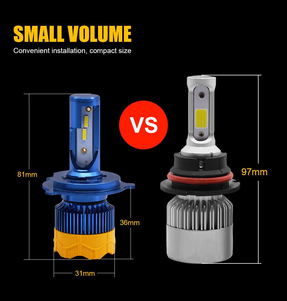 Hot Selling 1 Pair High Quality Super Brighter K5 LED Headlight H7 8000lm Car Headlight 6000K Csp 1860 Lamp Beads Blue Color