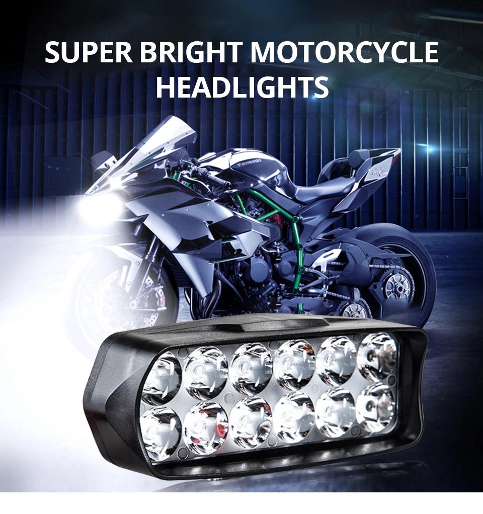 Motorcycle Headlight Bulbs for Motorcycle off Road Tractor Truck Boat ATV Motorcycle Headlight 8 12 16 LED Motor Fog Lamp