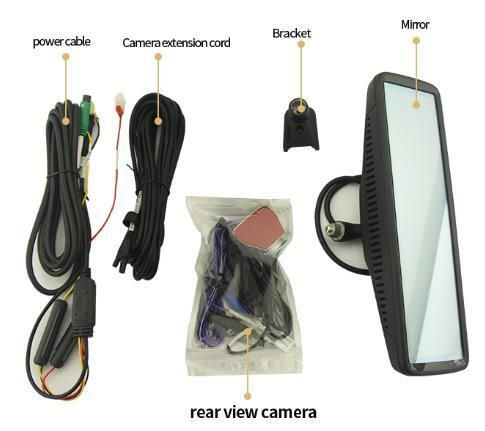 Kit Car Full Display Mirror 8.88inch IPS Screen with 1 Piece Reverse Camera 1080P View Angle 130 Degree HD Rear Camera Guideline