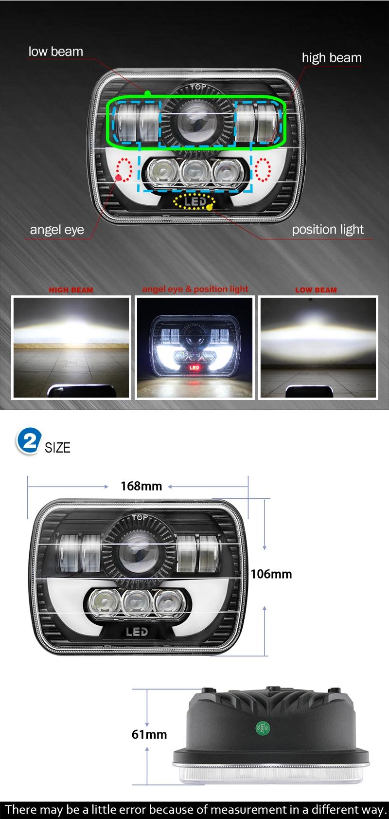 Hot Sale Car Light LED Light 12V 24 Volt High Low Beam Auto Parts 5X7 Square Offroad LED Headlight