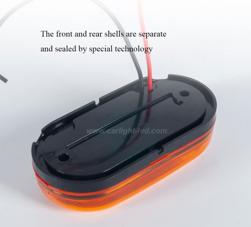 Oval LED Truck Side Marker Light Surface Mount 10 Diodes