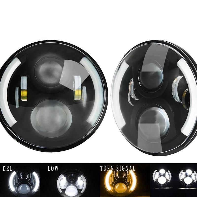 7 Inch 80W Round LED Headlight with High / Low Beam for Jeep Wrangler Jku Fj Jk Tj Harley Davison Motorcycle