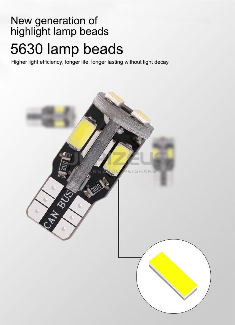 T10 W5w 10 LED 5630 SMD Canbus Error Free Auto Clearance Taillights Car Wedge Parking Dome Lamp Bulb Car Side Light 12V