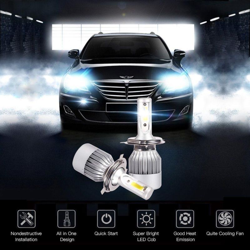 High Quality 72W Car Light H7 LED Headlight with LED Work Light and LED Driving Light (H1 H3 H4 H7 H8 H9 H11 H13 9012)