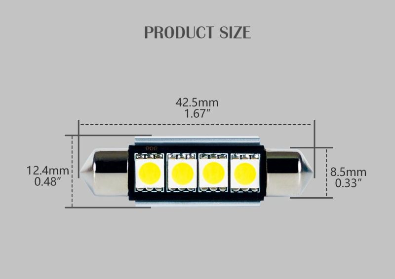 41mm Festoon LED Bulbs White LED License Plate Lights