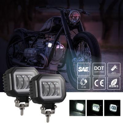 30W Waterproof Square LED Angel Eyes Light Bar Spot Light Motorcycle Offroad Car Boat LED Work Light