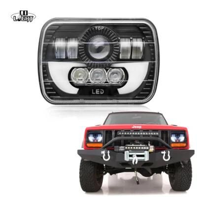 Hot Sale Car Light LED Light 12V 24 Volt High Low Beam Auto Parts 5X7 Square Offroad LED Headlight