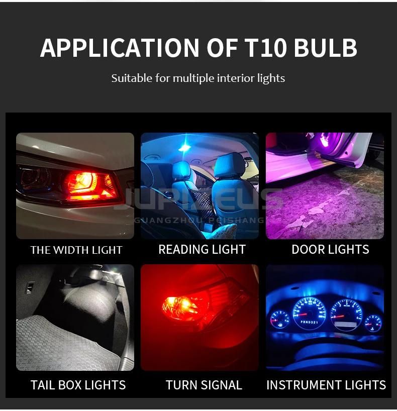 Glass Fully Transparent LED Car Lamp T10 Width COB Car Bulb Fitting LED License Plate Lamp