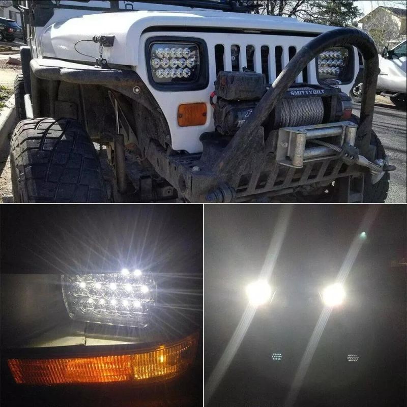 Hot Selling DRL High Low Beam 12V 24V Rectangular Square 45W 4X6 7inch 5inch 5" 7" LED Headlight for Truck SUV