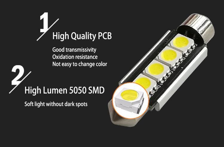 White 31mm 36mm 39mm 42mm 12V Car LED Reading Light