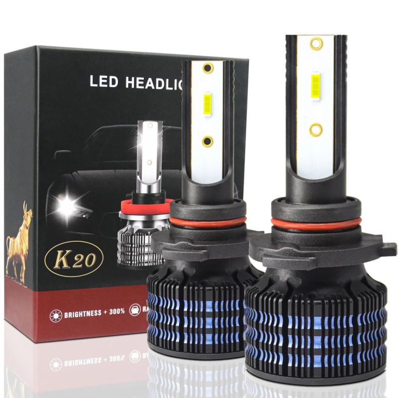 Newest Model LED Headlight K20 80W 12000lm 12V 24V Csp Chip 6000K H4 Car Lights H7 H11 9005 LED Bulbs LED Lamps LED Auto Car Headlight Bulbs