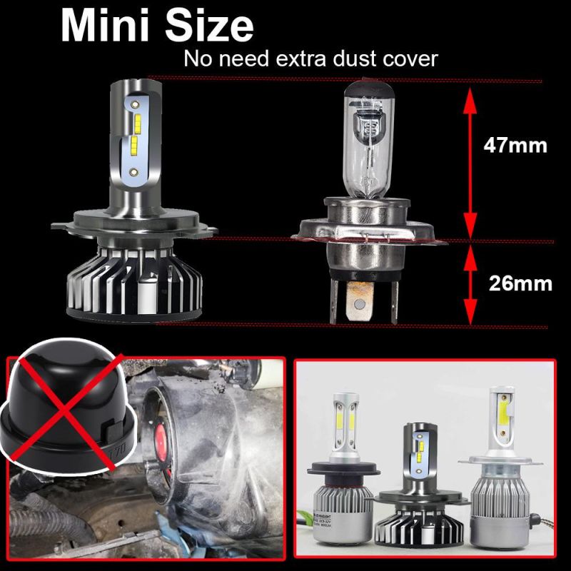 Super Bright High Low Beam 16000lm Car LED Headlight Bulb Mini H3 H1 H11 880 9005 9006 H13 H4 H7 LED, Auto H4 H7 F2 LED Headlight