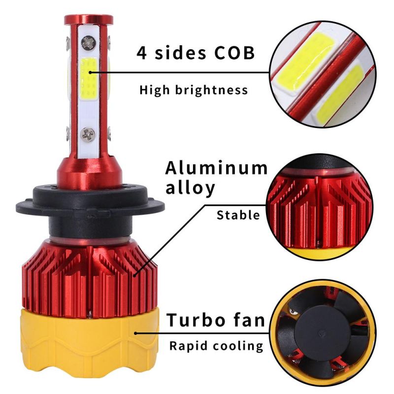 LED Car Light with H4 H7 H1 H3 H11 8000lm Auto Small Light