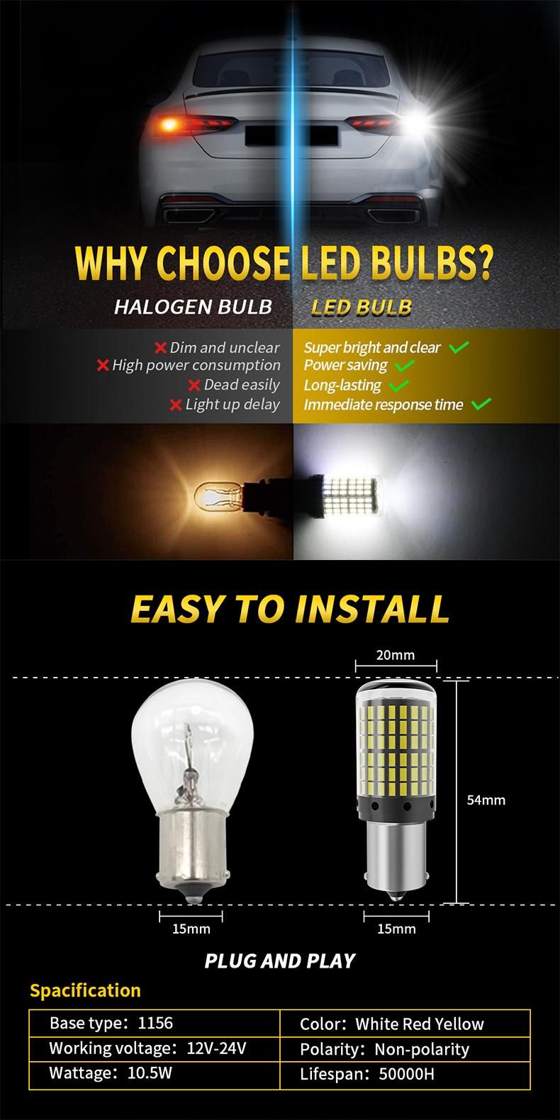 1156 1157 7440 7443 3157 Canbus 144SMD 3014 LED Turn Signals Light Bulbs for Car