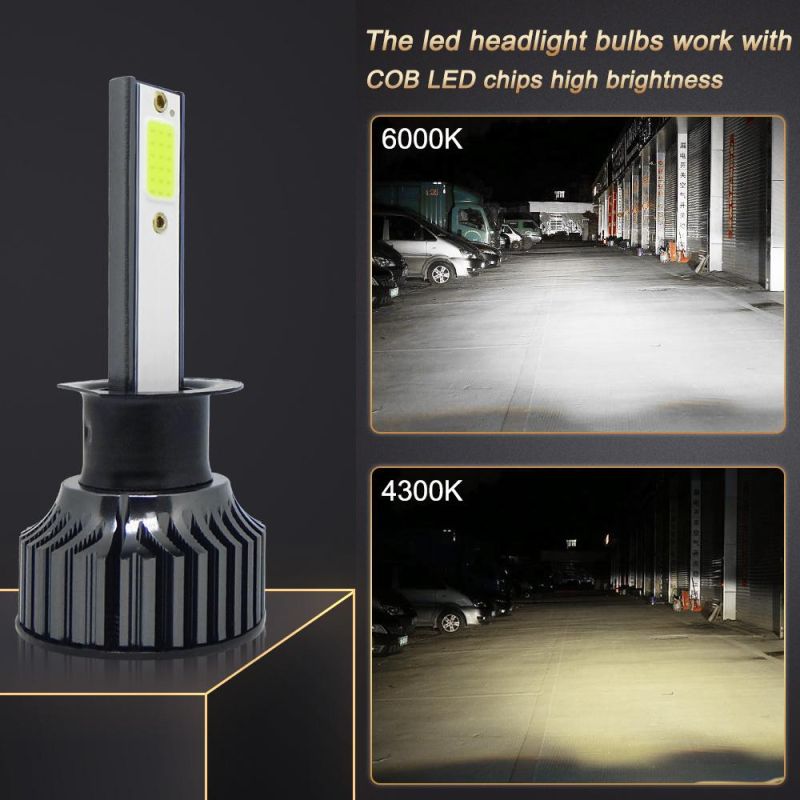 Powerful Super Bright LED LED Headlight H1 Auto Lamp Car Automobiles LED Head Lamp 12V 24V 6000K White Light