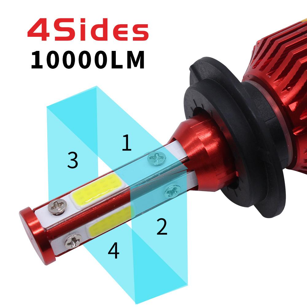 K7 4-Sides Chip H4 H7 H11 8000lm LED Headlight with 9005 9006 G5 6000K LED Car Light and G20 H13 9007 9004 Auto Light