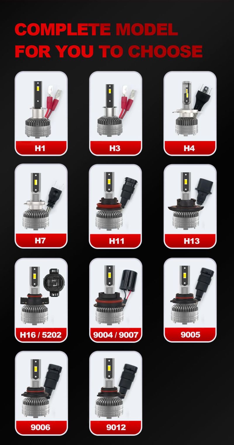 Universal Car 12V Second Switch Smart Two-Color H4 LED Headlight Bulbs