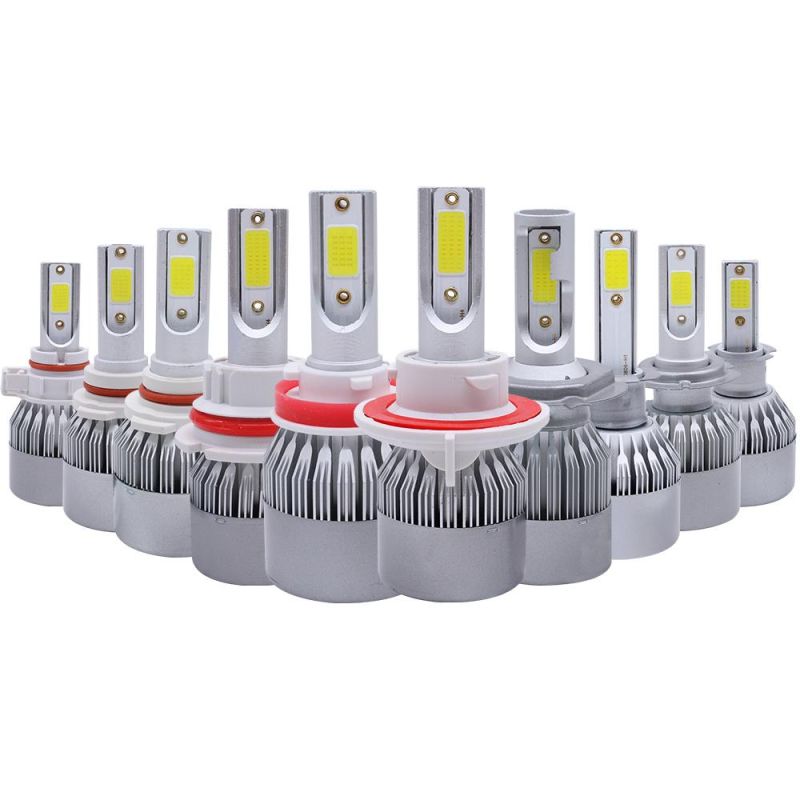 C6 H11 White Headlight Bulbs 3800lumen 12V DC Front LED Light