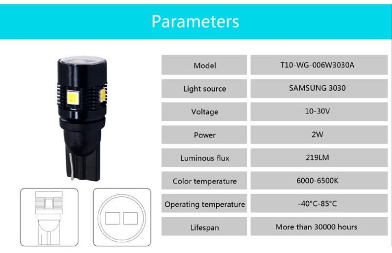 T10 194 168 SMD3030 Canbus Car Bulb Car Interior Bulb