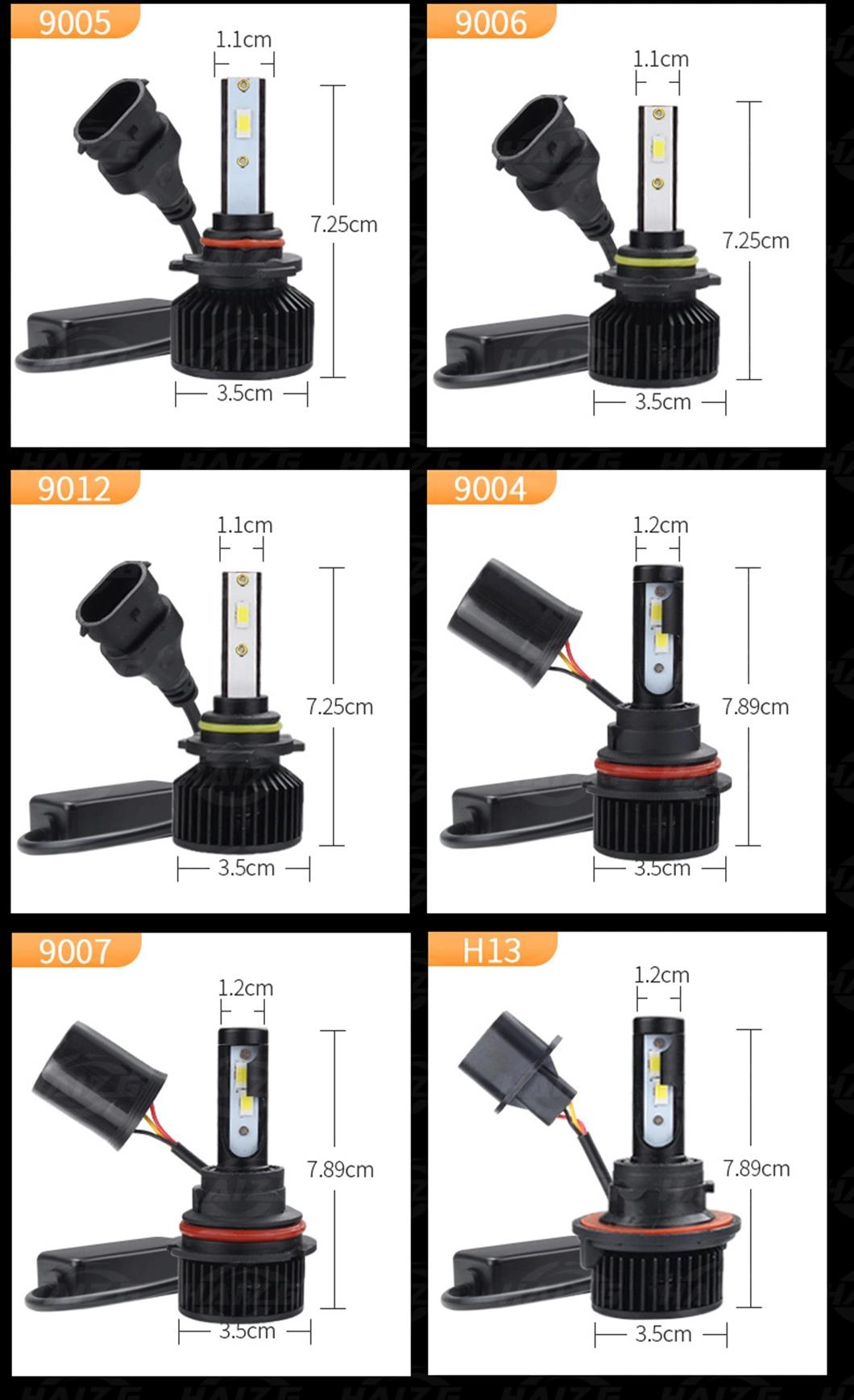 Haizg Auto LED Headlight Canbus H1 H4 H7 H11 9005 9006 LED H4 Headlight 50W 10000lm 6500K Others Car Light Accessories