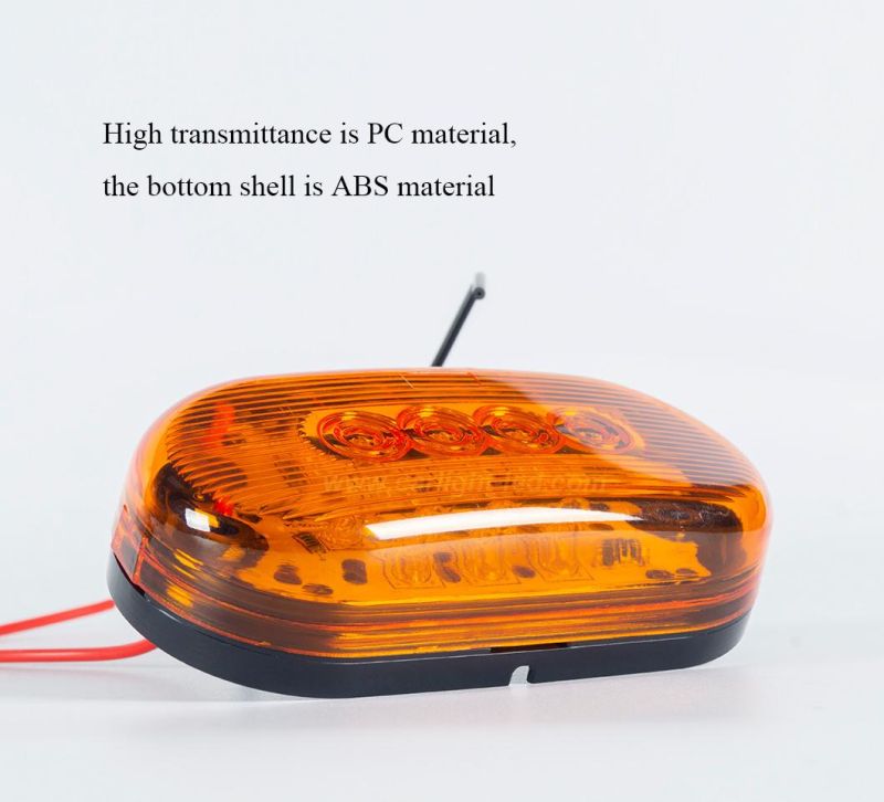 Oval LED Truck Side Marker Light Surface Mount 10 Diodes