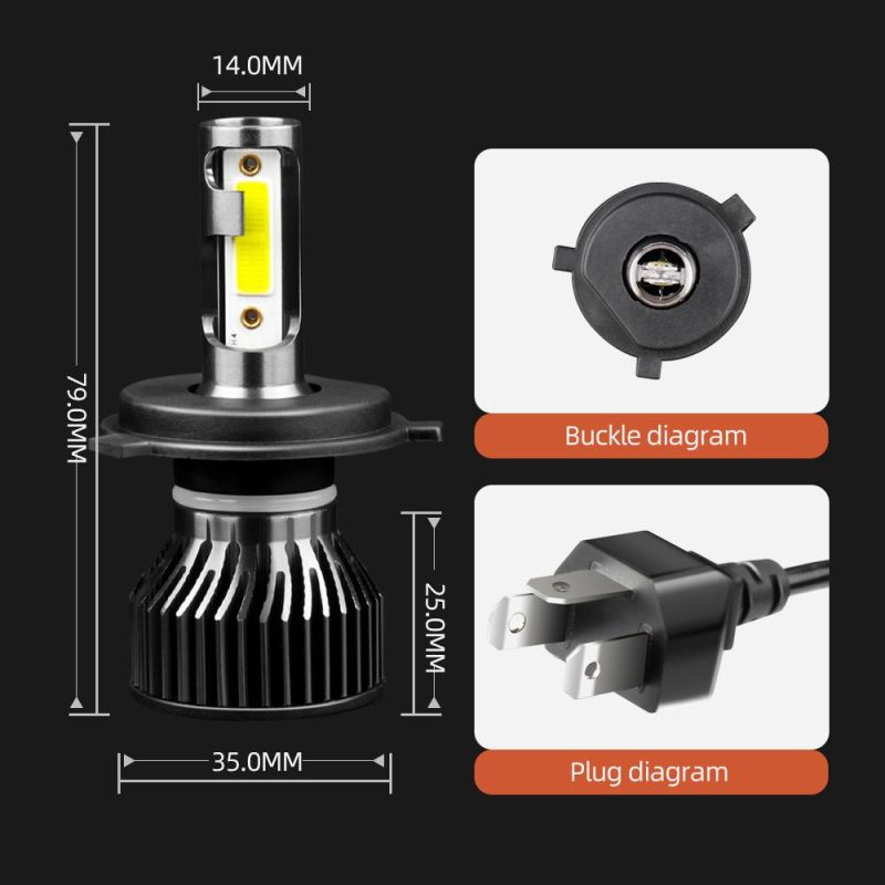 F2 Auto Lights COB Chips 72W H1 9005 H13 H4 H7 Spotlight Fog Driving Lamp High Low Beam H11 LED Headlight