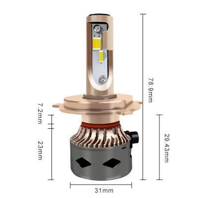 Conpex 3 Color Dimmable Car 3s H4 60W Original COB LED Auto Headlight Bulb Canbus with Fans