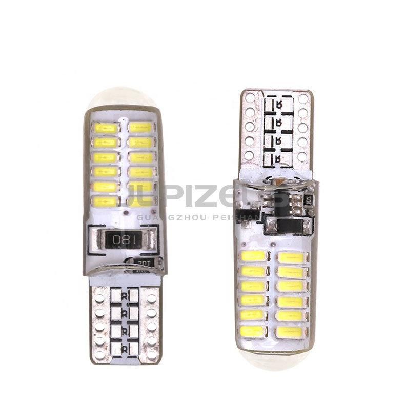 12V 24LED 3014 SMD W5w T10 Width Light Bulb Silicone LED Strobe Light for Car