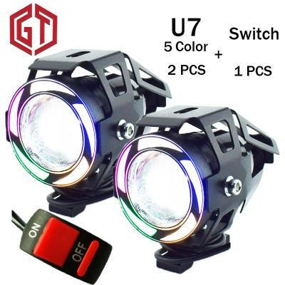 U7 5 Color Angel LED Motorcycle Light 25W 3000LMW LED Motorcycle Headlight