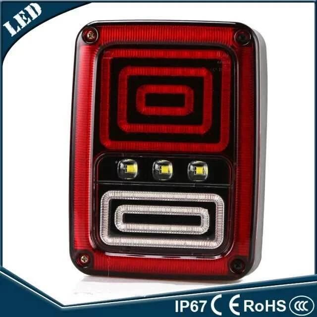 for Jeep Wrangler Rubicon LED Tail Light Run Turn Reverse Brake Light Jk LED Rear Lamp