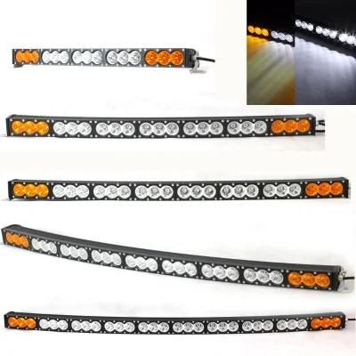 White Amber LED Light Bar for Offroad 4X4 4WD 12V 24V 7 12 39 50 Inch 120W 180W 240W 300W Dual Color Light Bar