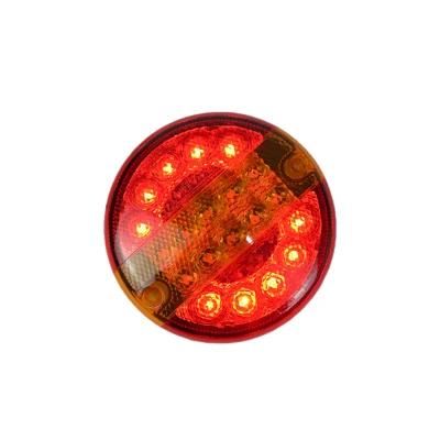 10-30V Round Truck Trailer Hamburger LED Combination Tail Lights Stop Turn Rear Lamps Caravan Light