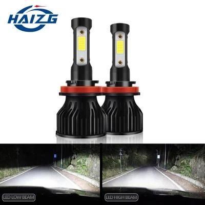 Haizg New S2 COB LED Car Headlights Bulbs Super Bright Focos LED Premium H1 H3 H4 H7 9005 9006 H11 LED Bulb 4 Sides LED Headlight