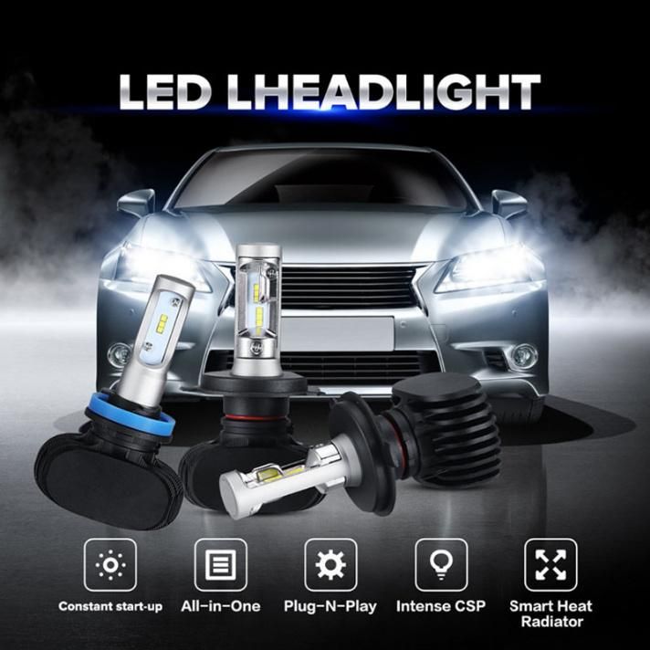 Super Bright 2PCS S1 Auto Lights H3 H8 H11 H4 LED H7 Bulb Car Headlight High Beam 50W 8000lm LED Headlight