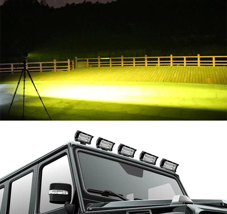 5inch 72W Spot Light Bar Work Light White Amber Offroad Light Bar for Offroad Truck Tractor 4X4 SUV Jeep ATV