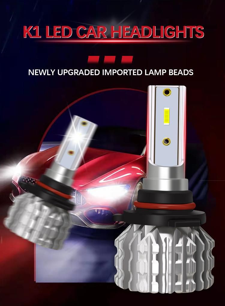 K1 LED Car Light Fanless 10000lm 6000K H4 H13 9005 LED Headlight