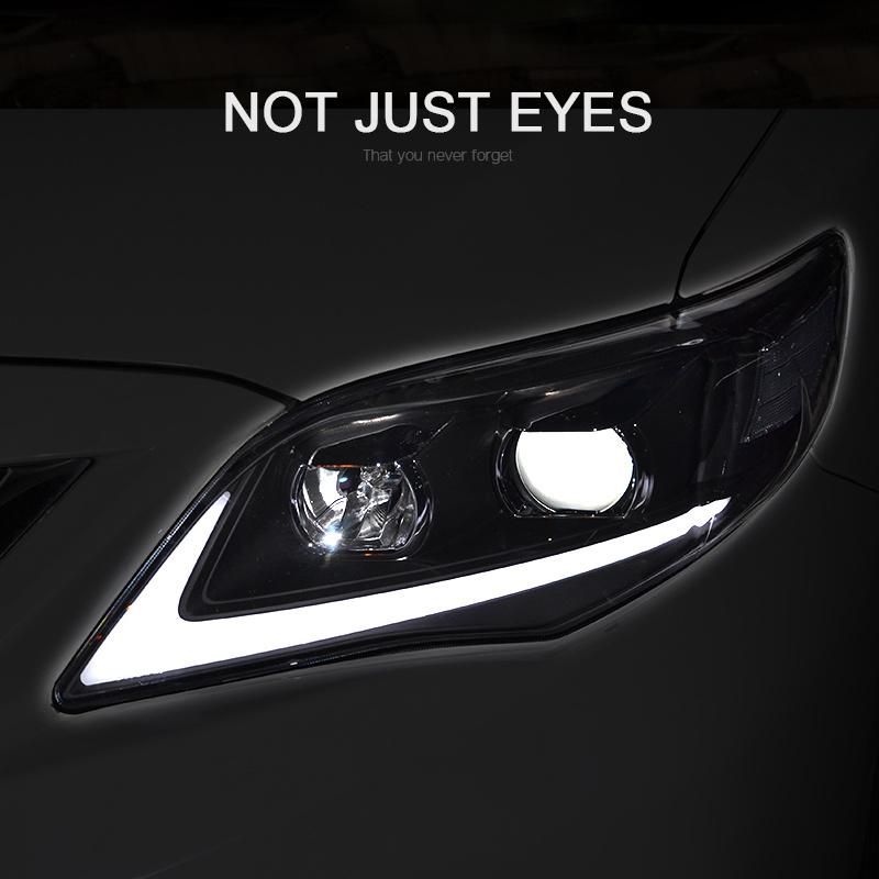 Toyota Corolla Headlight 2011 2012 2013 LED DRL Projector Headlights Angel Eyes Assembly