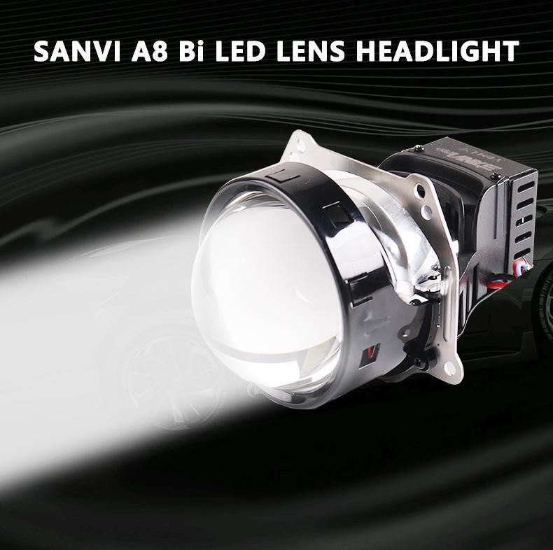 Sanvi Aozoom Hot Sale in Russia USA 3 Inch A8 Bi LED Projector Lens Headlight 44W 5500K Stable Auto LED Headlight Motorcycle LED Headlight Replacement